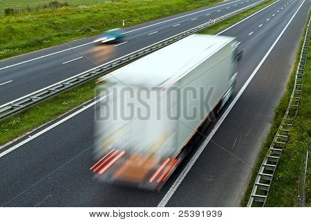 Highway Traffic, Truck On Road