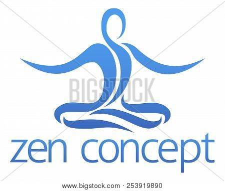 A Design Of A Figure Sitting Crossed Legged In A Zen Yoga Lotus Position Or Meditating Crossed Legge