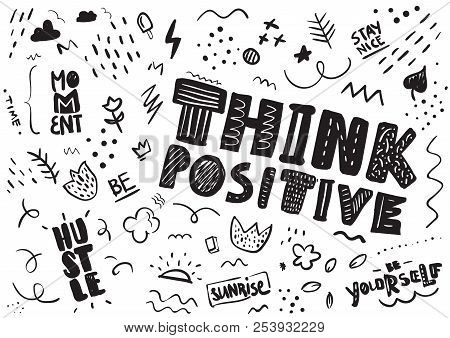 Typography With Slogan For T Shirt Or Sweatshirt Printing And Embroidery. Print For Tee. Hand Drawn 