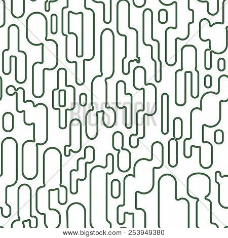 Abstract Opuncia Cacti Paths Seamless Pattern For Wrapping, Craft, Textile, Fabric