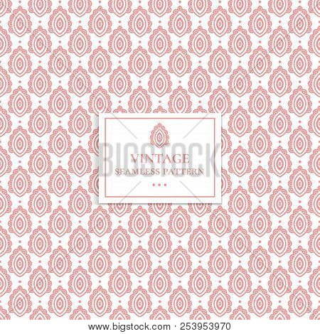 Pink And White Geometric Seamless Pattern. Minimal. Ornament, Traditional, Ethnic, Arabic, Turkish, 