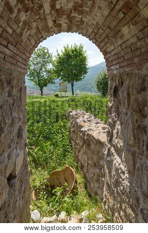 Peristera Fortress, Peshtera, Bulgaria - May 5, 2018: Ruins Of Ancient Byzantine Fortress The Perist