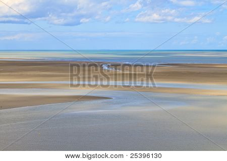 Mont Saint Michel kystlinje, Normandiet / Bretagne, Frankrig