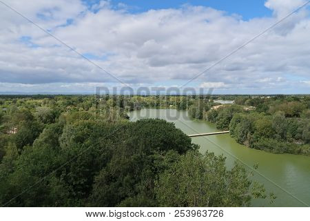 View On The Dombes River In The French Countryside