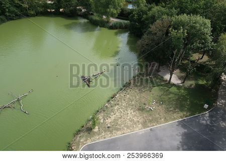 View On The Dombes River In The French Countryside