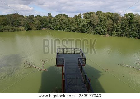 View On The Dombes River In The French Countryside