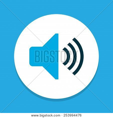 Adhaan Icon Colored Symbol. Premium Quality Isolated Bullhorn Element In Trendy Style.