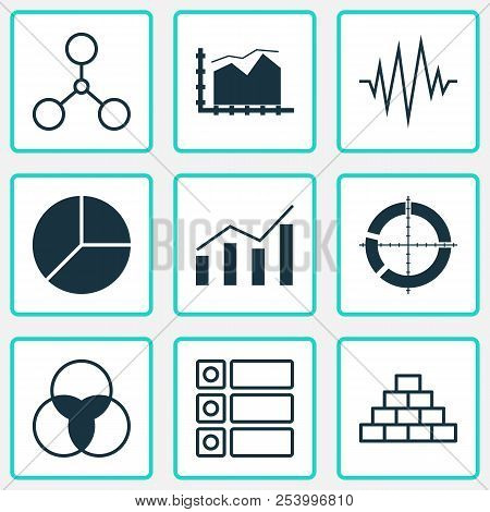 Set Of Graphs, Diagrams And Statistics Icons. Premium Quality Symbol Collection. Icons Can Be Used F