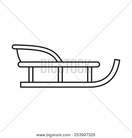 Sled Icon In Outline Style On A White Background Illustration