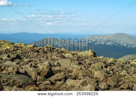 Treeless Stone Placers On The Tops Of The Mountains Of The Northern Urals