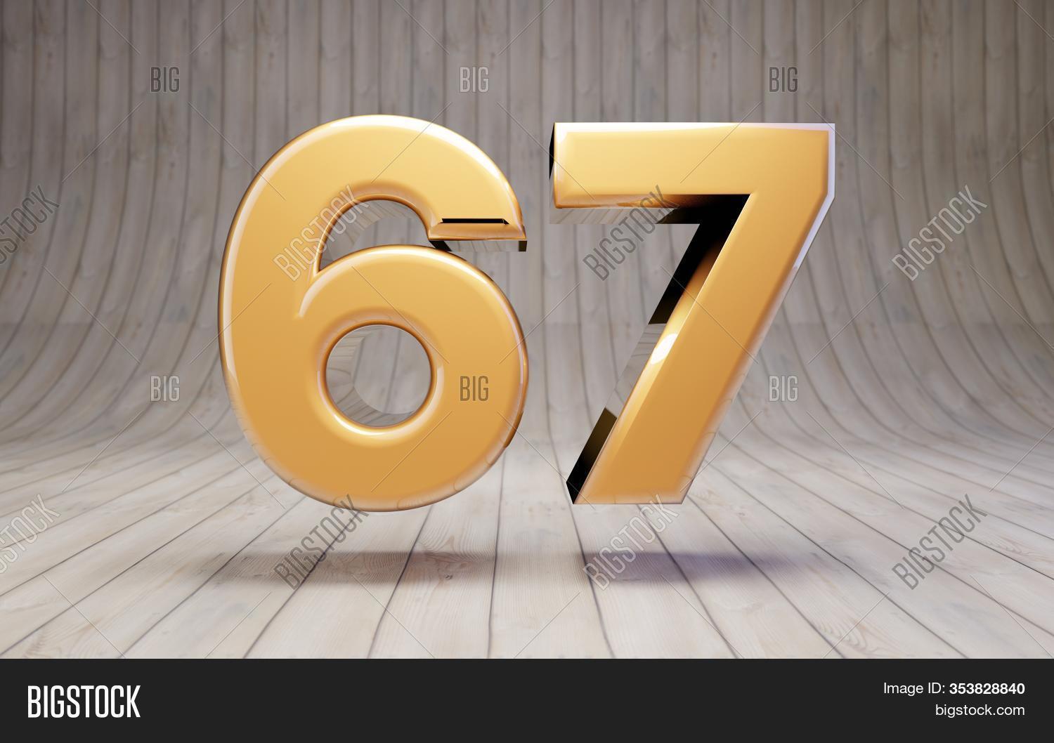 Golden Number 67 On Image & Photo (Free Trial) | Bigstock