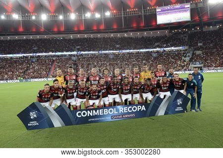 Rio, Brazil - February 26, 2020: Poster During Flamengo Vs Independiente Del Valle By The Recopa Sud