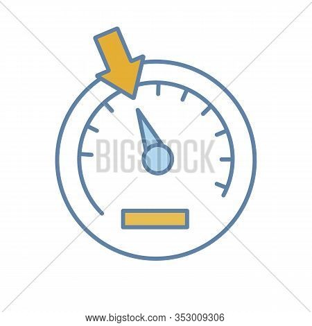 Speedometer Color Icon. Dashboard. Car Instrument Panel. Isolated Vector Illustration