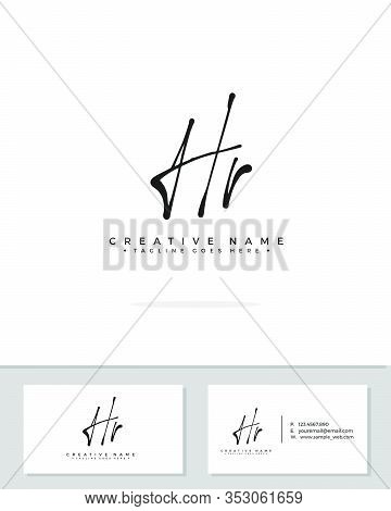 H R Hr Initial Logo Signature Vector. Handwriting Concept Logo.