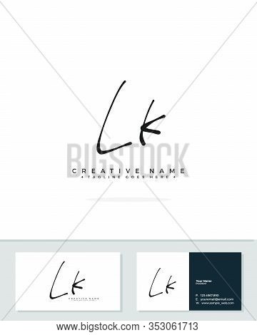 L K Lk Initial Logo Signature Vector. Handwriting Concept Logo.