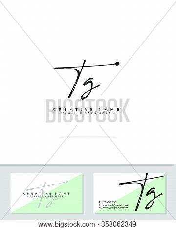 T G Tg Initial Logo Signature Vector. Handwriting Concept Logo.