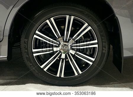 Philadelphia, Pennsylvania, U.s.a - February 10, 2020 - The Alloy Wheel Of 2020 Lexus Lx 570 Suv