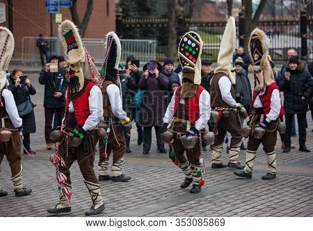 Moscow, Russia Feb 27, 2020: Moscow Maslenitsa Festival. Traditional National Celebration In Russian
