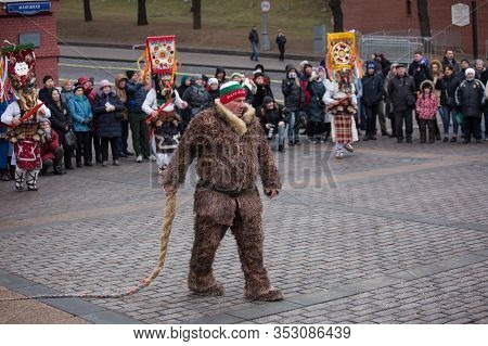 Moscow, Russia Feb 27, 2020: Moscow Maslenitsa Festival. Traditional National Celebration In Russian