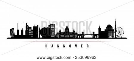 Hannover  Skyline Horizontal Banner. Black And White Silhouette Of Hannover, Germany. Vector Templat