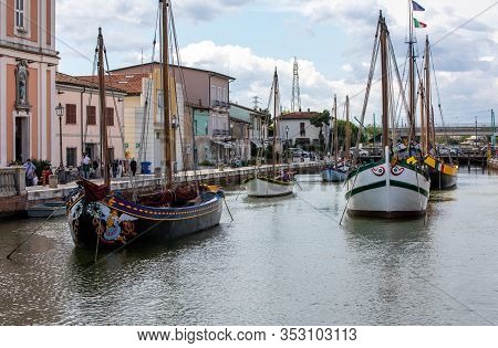 Cesenatico, Emilia Romagna, Italy - Sept 8 2019: The Port Canal Designed By Leonardo Da Vinci And Ol