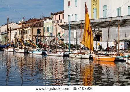 Cesenatico, Emilia Romagna, Italy - Sept 10, 2019: The Port Canal Designed By Leonardo Da Vinci And 