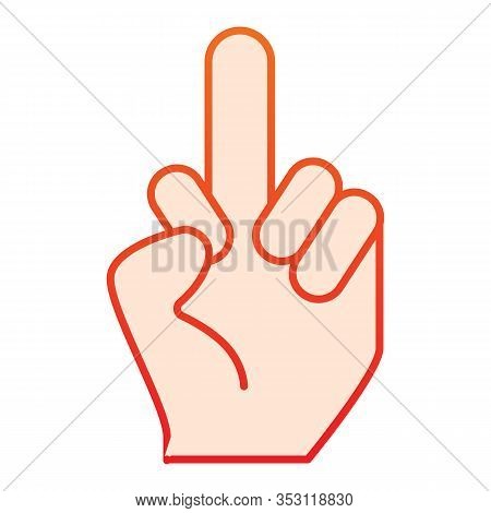 Middle Finger Sign Flat Icon. Hand Gesture Vector Illustration Isolated On White. Fuck You Symbol Gr