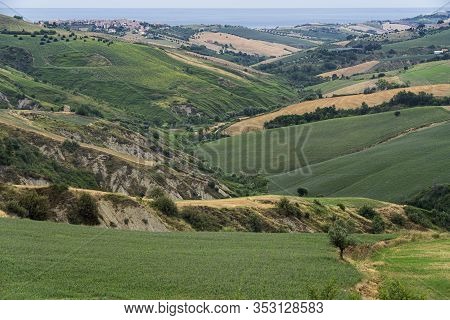 Natural Park Of Atri, Teramo, Abruzzo, Italy: Landscape Of Calanques At Summer