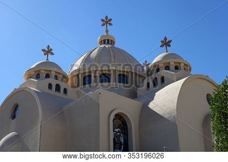 Coptic Orthodox Church In Sharm El Sheikh, Egypt. All Saints Church. All Saints Lives In Heavens El 