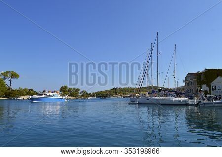 Antipaxos Harbour, Greece - October 01, 2017 : Antipaxos Harbour A Small Island South Of Corfu A Gre