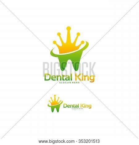 Dental King Logo Designs Concept Vector, Dental Crown Logo Template
