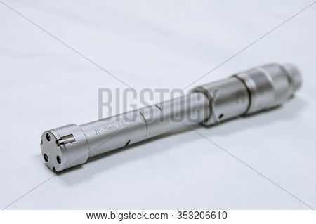 Calibration Bore Micrometer. Device For Accurate Measurement Of Hole Diameter.