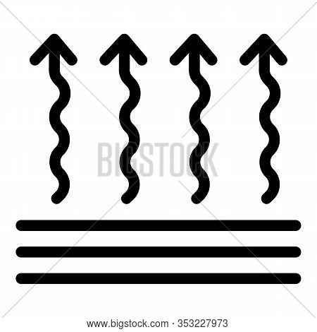 Convection Up Arrowsicon. Outline Convection Up Arrows Vector Icon For Web Design Isolated On White 
