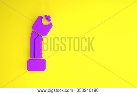 Purple Police Electric Shocker Icon Isolated On Yellow Background. Shocker For Protection. Taser Is 