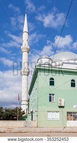 Alanya, Turkey - February 3:  The Minaret Above Arabi Mosque, Turkler In The Province Of Alanya, Sou