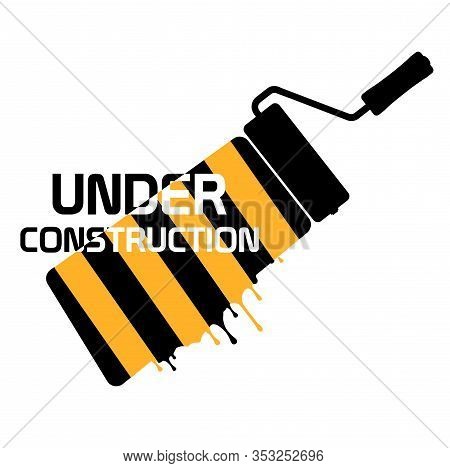 Under Condtruction Text On White Background Vector