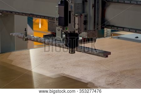 Cnc Milling Machine, Wood Processing, Smart Manufacturing Background