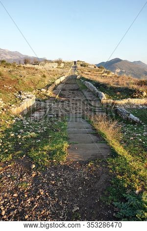 Ancoent Roman Road In Norba, Latina, Italy