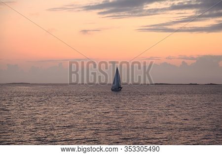 Sunset In Landeda, Aber Wrach, Brittany, France
