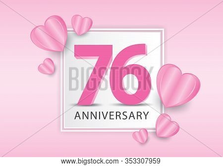 76 Years Anniversary Vector