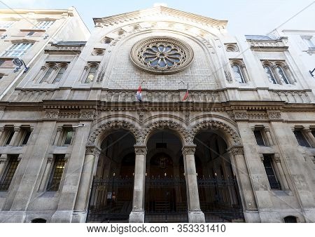 Buffault Synagogue, Paris. France. It Is Located In Faubourg Montmartre Quarter.