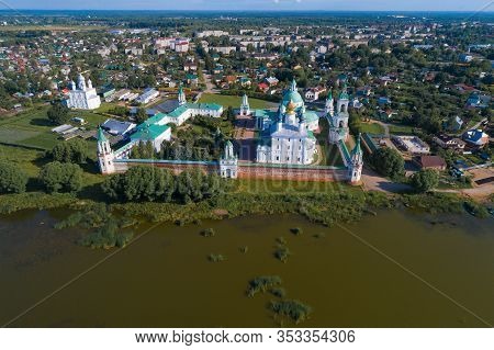 Old Spaso-yakovlevsky Dmitrovky Monastery In The Cityscape On A Sunny July Day (aerial Photography).