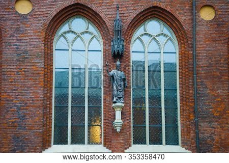 Riga, Latvia - November 03, 2013: View Of The Sculpture Of The Founder Of Riga, Bishop Albert Fon Bu