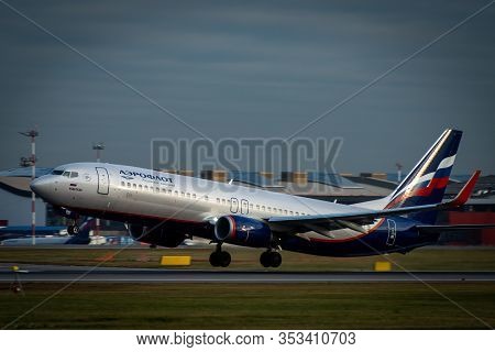 October 29, 2019, Moscow, Russia. Plane 
Boeing 737-800 Aeroflot - Russian Airlines At Sheremetyevo 