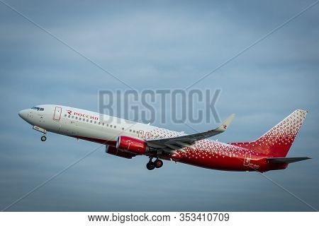October 29, 2019, Moscow, Russia. Plane 
Boeing 737-800 Rossiya - Russian Airlines At Sheremetyevo A
