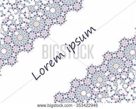 Colofrul Vector Template Of Card For Invitation, Celebration, Save The Date Performed In Arabic Geom