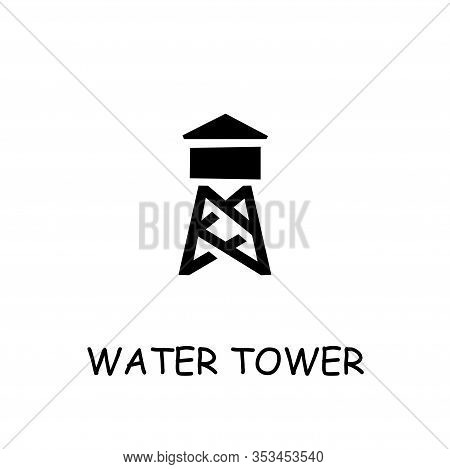 Water Tower Flat Vector Icon. Hand Drawn Style Design Illustrations.