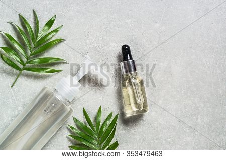 Hyaluronic Acid And Hyaluronic Gel For Face And Body At Stone Table. Moisturizing Repairing Cosmetic