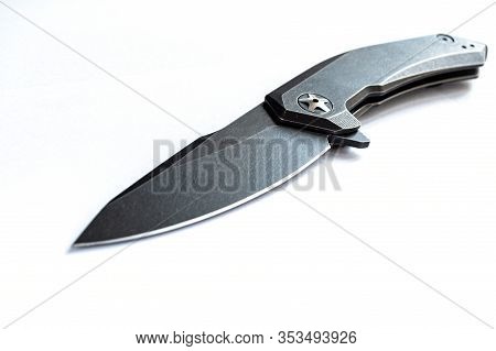 Knife At An Angle. Blade Of A Knife At An Angle.