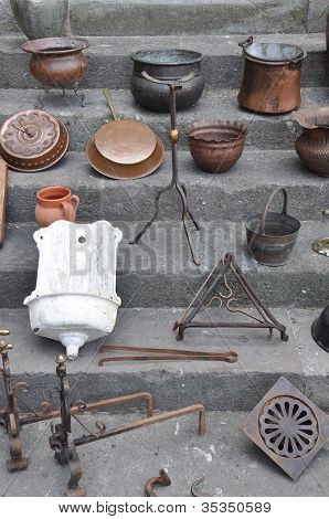 Street flea market in Italy